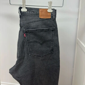 Levi’s black washed denim jeans 70s high slim straight legs size 31